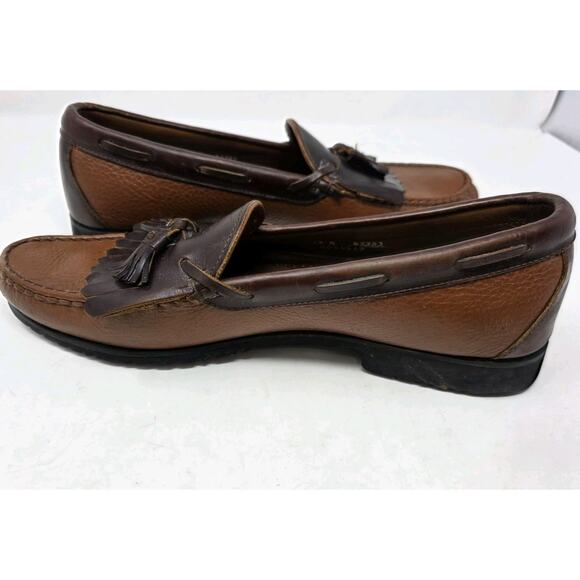 Allen Edmonds Nashua Slip On Tassel Leather Loafers Tan Brown Size 12 B main image 4